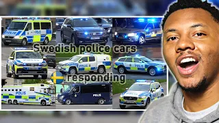 AMERICAN REACTS To 🚔 Police vehicles responding in Sweden