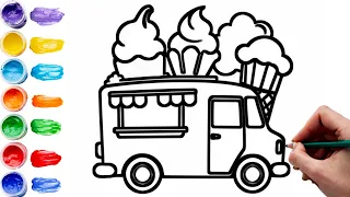 Ice Cream Truck Drawing | How to Draw Ice Cream Truck easy step by step