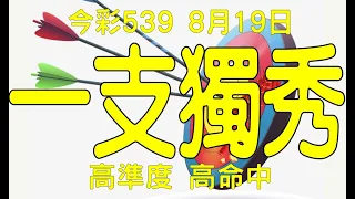 【539鬼谷子】8月19日 上期中06 今彩539 一支獨秀