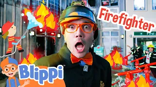 Firefighter Blippi Saves Kidzania Children's Museum! Educational Videos for Kids