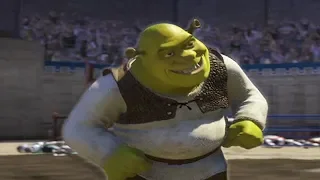 Shrek 2000% speed but when Shrek smiles it's normal speed and zoomed in on his face