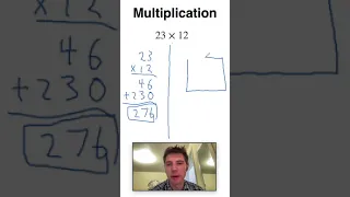 2 Digit by 2 Digit Multiplication 2 Methods #Shorts