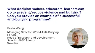 Webinar Violence and bullying prevention in school Q6 Frida Warg