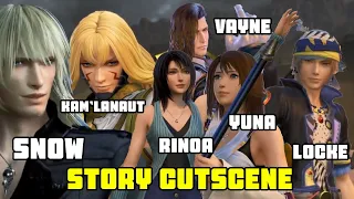 Dissidia NT - Snow Viller , Kam'lanaut, Rinoa, Yuna, Locke, Vayne story Cutscene