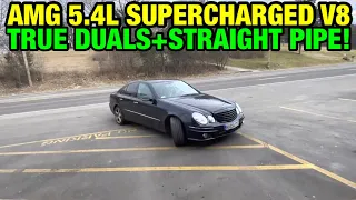 2009 Mercedes Benz E 550 AMG 5.4L SUPERCHARGED V8 TRUE DUAL EXHAUST w/ STRAIGHT PIPES!