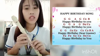 How to play happy birthday song using recorder🎶