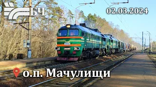 Поезда на о.п.Мачулищи (БЖД) 02.03.2024