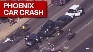 Man hurt in multi-car pileup in midtown Phoenix