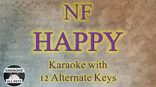 NF - HAPPY Karaoke Instrumental Lower Higher Female Original Key