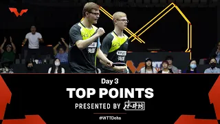 Top Points of Day 3 presented by Shuijingfang | WTT Finals Men Doha 2023