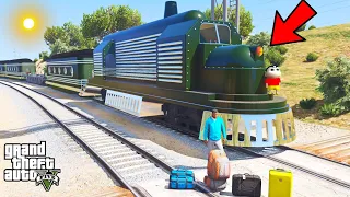 Franklin and Shinchan Travel in Train Journey for Enjoy LOs Santos To Village IN GTA V