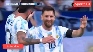 Argentina vs Estonia 5 0 !!! Messi Hat trick!!! HD