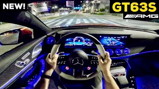 2024 MERCEDES AMG GT 63 S E Performance POV NIGHT Test DRIVE 4 Door Coupe 4MATIC+