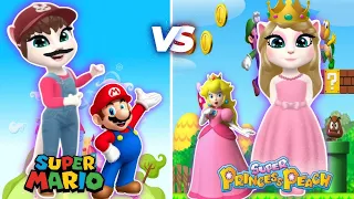 Super Mario Bros And Princess peach Vs Angela | my talking Angela 2