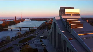 Aerial Views of the National Library in Riga