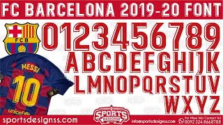 FREE DOWNLOAD: FC Barcelona 2018-19 Football Font by Sports Designss _ Barcelona 2018/19 Font free