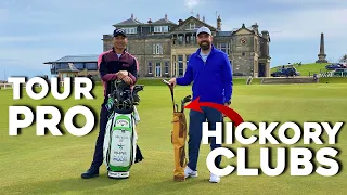 Playing St Andrews BACKWARDS using hickory (wooden) golf clubs