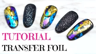 TUTORIAL | HOW TO USE TRANSFER FOIL (AND BLACK SUGAR NAILS) | GEL NAIL ART