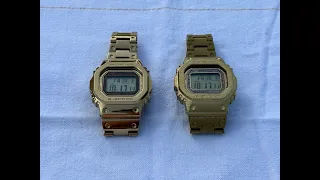 #079 G-Shock Comparison GMW-B5000TFG-9 and GMW-B5000PG-9 the 35th vs 40th Anniversary Gold.