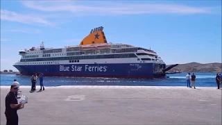 Blue Star Delos arrival in Syros