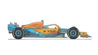 How to draw McLaren MCL36 F1 Car