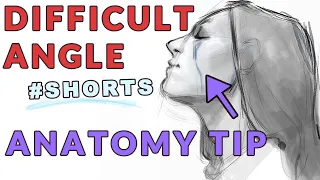 Draw The Head From A Difficult Angle | #shorts