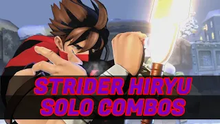 UMVC3 - STRIDER HIRYU SOLO COMBOS!