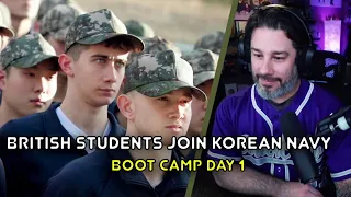 US Marine Reacts - British Students Join Korean Navy: Boot Camp Day 1 - Korean Englishman