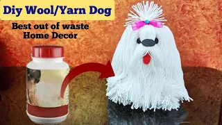 How to make a Yarn, Woolen dog/Bets out of Waste/Yarn Craft-Dog/Puppy/Easy Home Decor #DIY