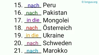 wo woher wohin, in zu nach an bei auf, Präpositionen, A1-A2, B1-B2, Deutsch lernen, Übung, #pronom