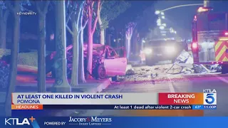 1 dead after 2-car crash in Pomona