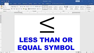How to Insert Less Than or Equal Symbol in Word (Microsoft)