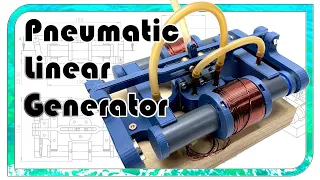 Pneumatic Linear Generator with 3D printed parts.