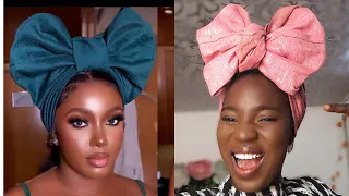 HOW TO TIE TRENDING INSTAGRAM BOW GELE STYLE ON YOUR OWN HEAD #gele #shorts #diy #geletutorial