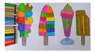 How to draw an Ice cream | Icecream 🍦 drawing for kids and toddlers | learn colors | easy drawing