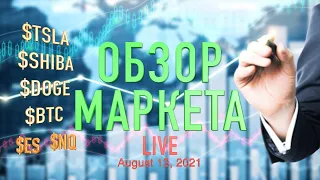 Обзор Маркета. BTC, SHIBA, DOGE, ES, NQ| Андрей Щербина | 13 Августа 2021