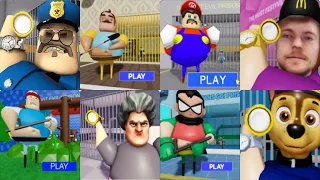 All Games BARRY PRISON RUN Roblox Hello Neighbor Mario Pokemon Scary Teacher Teen Titans Paw Patrol