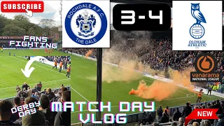 DERBY DAY • 7 GOALS • FANS FIGHT ON THE PITCH • Rochdale 3-4 Oldham Athletic • match day vlog