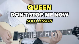 QUEEN: Don't Stop Me Now - Guitar SOLO Lesson (TAB + Play-Along)