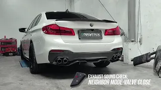 BMW G30 530i w/ ARMYTRIX Turbo-Back Valvetronic Exhaust System | Open & Close Valves