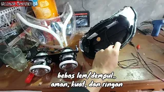 proses retrofit headlamp Xeon karbu double biled wst + elektrik leveling