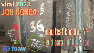 tips test 3G backing ceramik job korea fcaw #fcaw#jobkorea#3G#tutorial