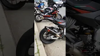 Akrapovic vs. SC Project Exhaust | 2023 Aprilia RSV4 1100 #aprilia #RSV4 #Akrapovic #shorts