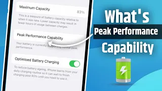 iPhone Peak Performance Capability | What is Peak Performance Capability on iPhone |