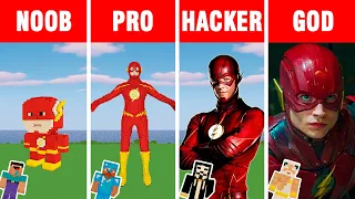 Minecraft NOOB vs PRO vs HACKER vs GOD: THE FLASH BUILD CHALLENGE in Minecraft Animation