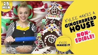 Kylee Makes a Gingerbread House | DIY Salt Dough House for Kids | Non-Edible Polymer Clay Candy Art