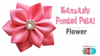 How to Make a Kanzashi Pointed Petal Flower - TheRibbonRetreat.com