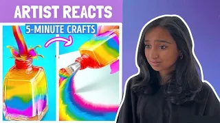 Artist reacts to HILARIOUS 5 minute craft ART HACKS