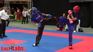 2019 WAKO WC kickbox   LC  65kg  Adameckova SVK vs Kemper GER