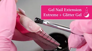 Oval Gel Nail Extension using Extreme Gel from the Lexy Line & Tiny Diamond Glitter Gel